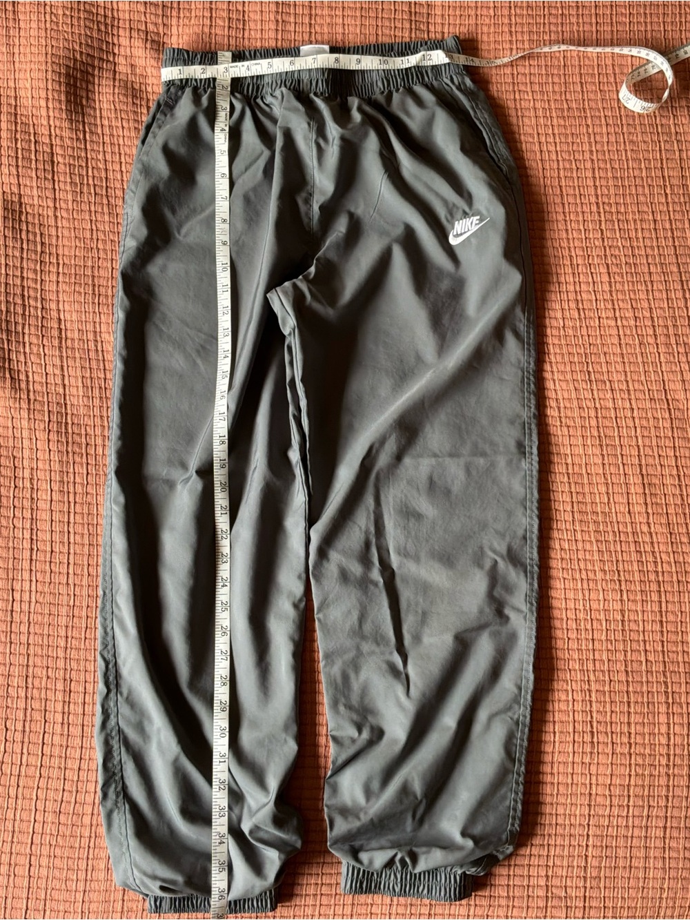 Nike Gray Men's Track Joggers with White Swoosh